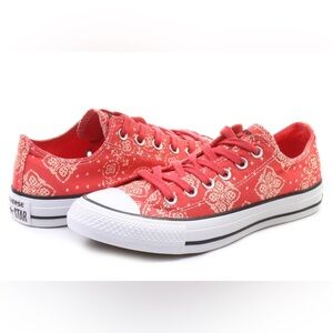 Converse CT All Star Low Top Sneakers in Coral Bandana Size 7